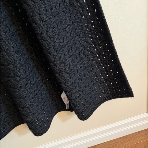 Zara Long Textured knit Coat With Wide Lapel Collar/Sleeves medium - Picture 15 of 16